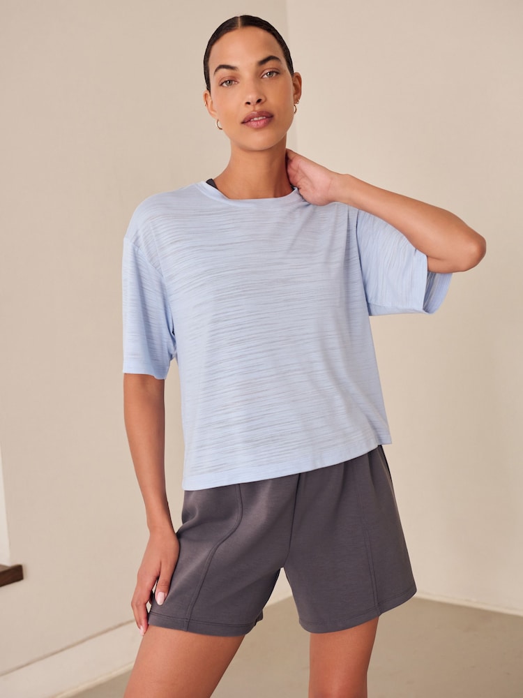 Blue Active Crew Neck Lightweight Boxy Short Sleeve T-Shirt - Image 2 of 7
