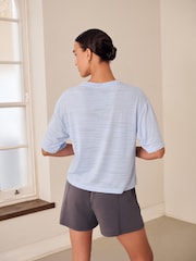 Blue Active Crew Neck Lightweight Boxy Short Sleeve T-Shirt - Image 3 of 7