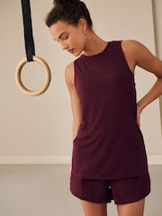 Burgundy Active Lightweight Open Back Tank Vest - Image 4 of 8