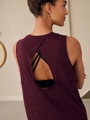 Burgundy Active Lightweight Open Back Tank Vest - Image 5 of 8