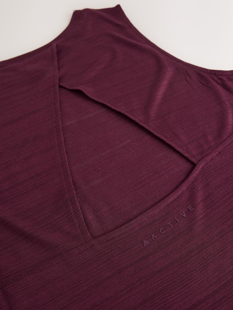 Burgundy Active Lightweight Open Back Tank Vest - Image 8 of 8