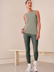 Khaki Green Active Lightweight Modal Twist Back Tank - Image 1 of 7