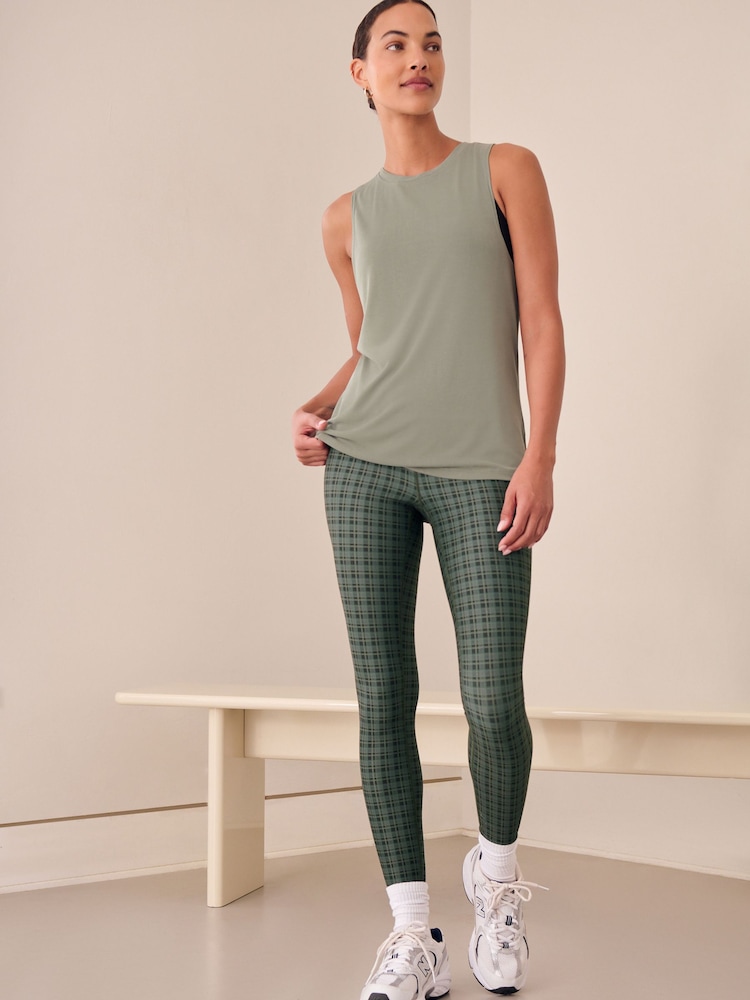 Khaki Green Active Lightweight Modal Twist Back Tank - Image 1 of 7