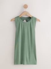 Khaki Green Active Lightweight Modal Twist Back Tank - Image 5 of 7