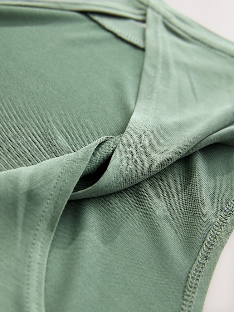 Khaki Green Active Lightweight Modal Twist Back Tank - Image 7 of 7