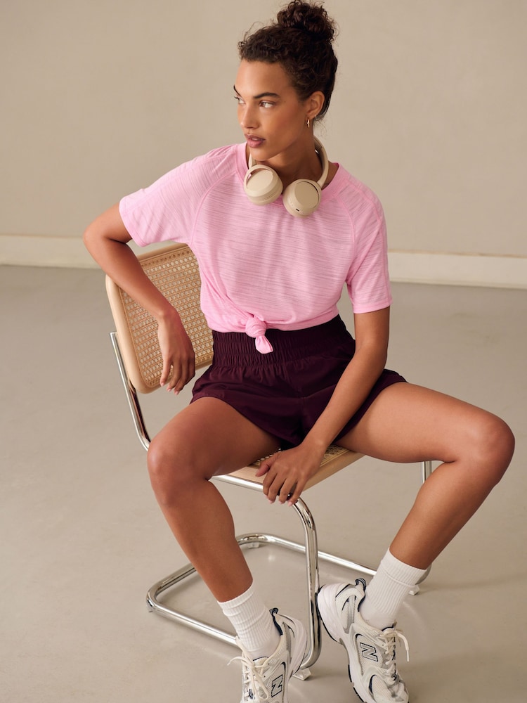 Berry Red Active Sports Woven Running Shorts - Image 2 of 7