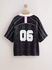 Black/White Retro Football T-Shirt - Image 2 of 8