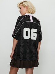 Black/White Retro Football T-Shirt - Image 4 of 8