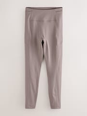 Mink Brown Power Active Sports Leggings with Pocket - Image 7 of 9