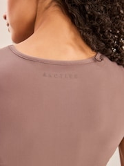 Mink Brown Active Ultimate Short Sleeve Sports Top - Image 4 of 6