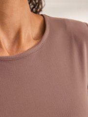 Mink Brown Active Ultimate Short Sleeve Sports Top - Image 5 of 6