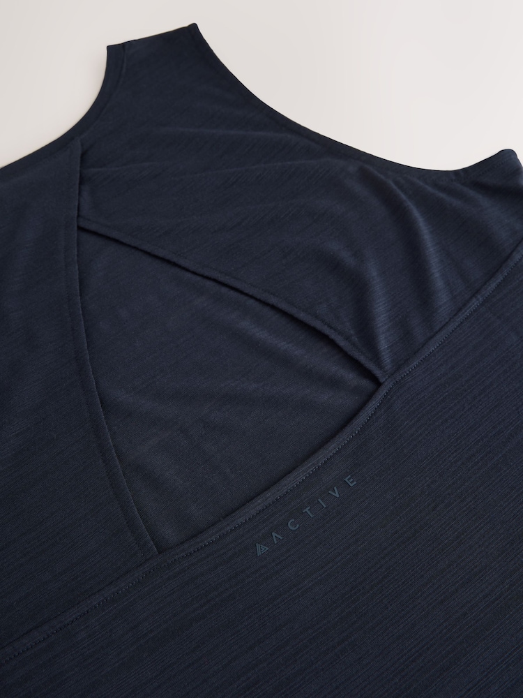 Navy Active Lightweight Open Back Tank Vest - Image 3 of 3