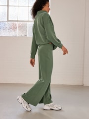 Sage Green Active Modal Supersoft Wide Leg Trousers - Image 4 of 9