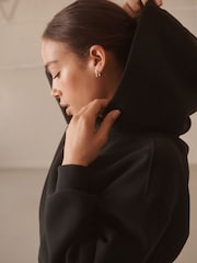 Black Active Cropped Hoodie - Image 5 of 9