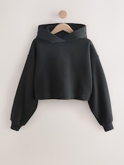 Black Active Cropped Hoodie - Image 7 of 9
