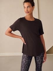 Chocolate Brown Active Crew Neck Lightweight Short Sleeve T-Shirt - Image 1 of 8
