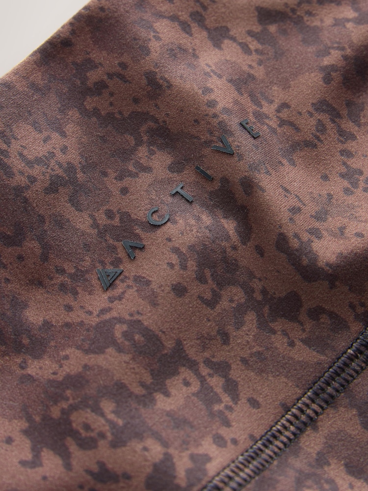 Brown Abstract Print Balance Sports Yoga Leggings - Image 2 of 3 Brown Abstract Print Balance Sports Yoga Leggings - Image 2 of 3
