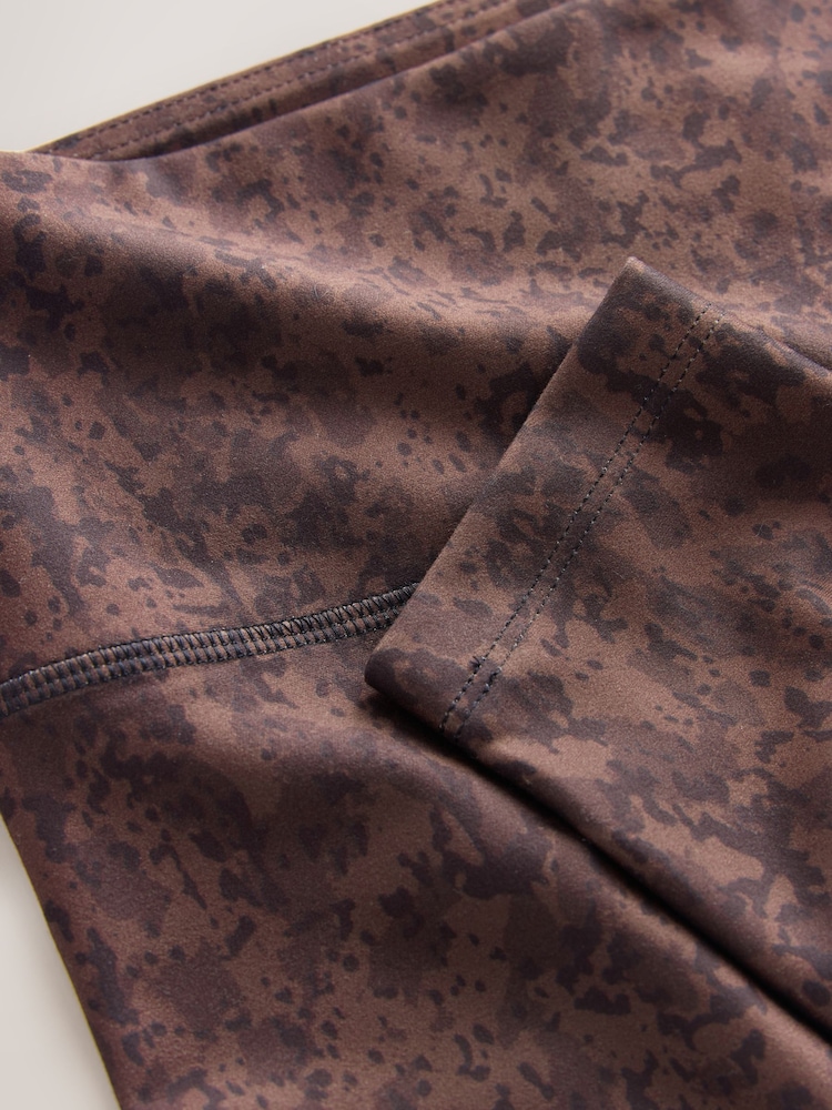 Brown Abstract Print Balance Sports Yoga Leggings - Image 3 of 3 Brown Abstract Print Balance Sports Yoga Leggings - Image 3 of 3