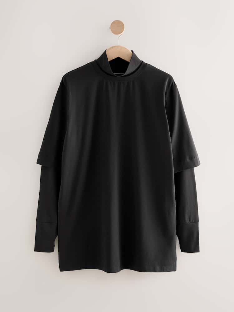 Black Active Long Sleeve Modest T-Shirt - Image 1 of 4