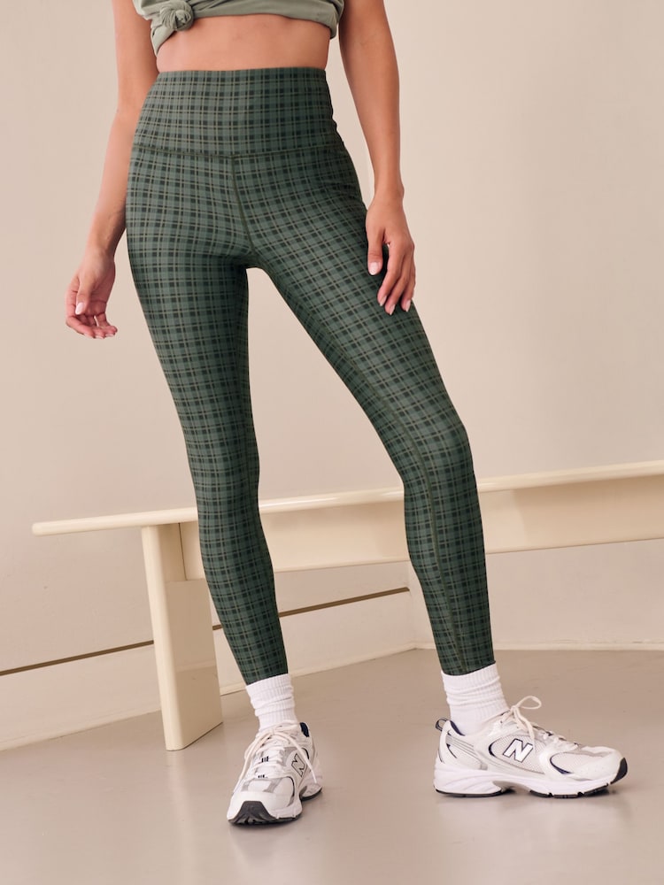Khaki Check Balance Sports Yoga Leggings - Image 2 of 7