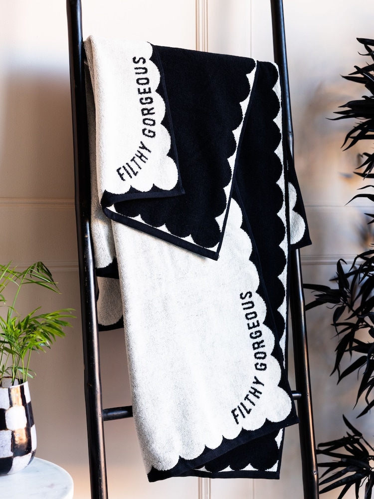 Rockett St George Filthy Gorgeous Slogan 100% Cotton Towel - Image 1 of 5