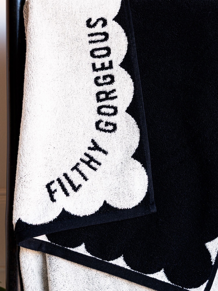 Rockett St George Filthy Gorgeous Slogan 100% Cotton Towel - Image 2 of 5
