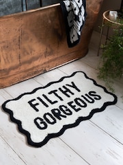 Rockett St George Filthy Gorgeous Slogan 100% Cotton Bath Mat - Image 2 of 3