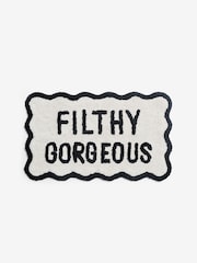 Rockett St George Filthy Gorgeous Slogan 100% Cotton Bath Mat - Image 4 of 4