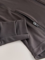 Chocolate Brown Active Sports Zip Through Yoga Jacket - Image 9 of 10