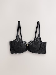 Black DD+ Non Padded Balcony Lace Bra - Image 11 of 13