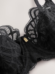 Black DD+ Non Padded Balcony Lace Bra - Image 12 of 13