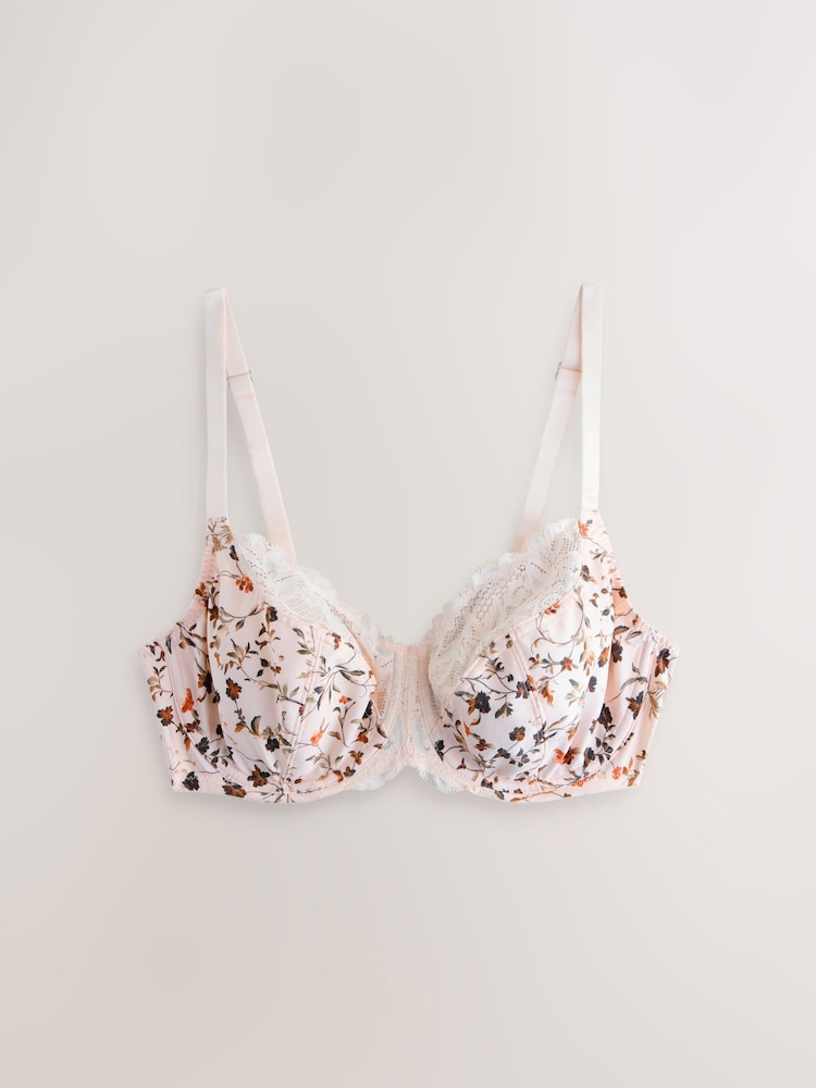 Cream Floral & Berry 2 Pack DD+ Non Pad Wired Full Cup Microfibre Lace Bra - Image 2 of 4 Cream Floral & Berry 2 Pack DD+ Non Pad Wired Full Cup Microfibre Lace Bra - Image 2 of 4