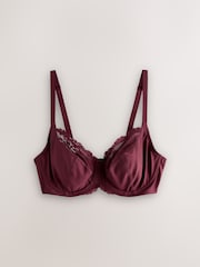Cream Floral & Berry 2 Pack DD+ Non Pad Wired Full Cup Microfibre Lace Bra - Image 3 of 4