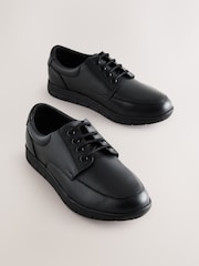 Schwarz - Smart Leather Lace Up School Shoes - Bild 1 von 5