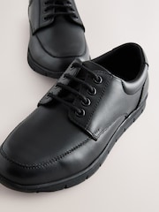 Schwarz - Smart Leather Lace Up School Shoes - Bild 3 von 5