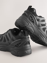 Black Mesh Lace Up School Trainers - Image 5 of 5
