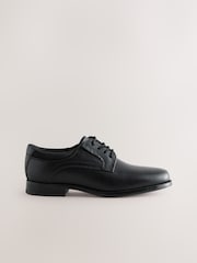 Black Leather Lace Up Derby School Shoes - Image 2 of 5