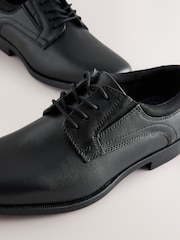 Black Leather Lace Up Derby School Shoes - Image 3 of 5