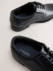 Black Leather Lace Up Derby School Shoes - Image 4 of 5