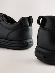 Black Standard Fit (F) Leather 2 Strap Touch Fastening School Shoes - Image 4 of 5