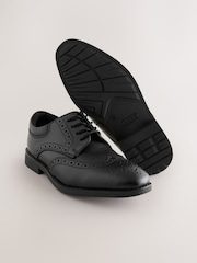 Black Wide Fit (G) Leather Lace Up School Brogues - Image 3 of 5