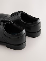 Black Wide Fit (G) Leather Lace Up School Brogues - Image 4 of 5