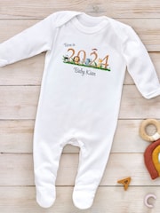 Little Years Personalised 100% Cotton Jungle Animals Print Year Sleepsuit - Image 2 of 4