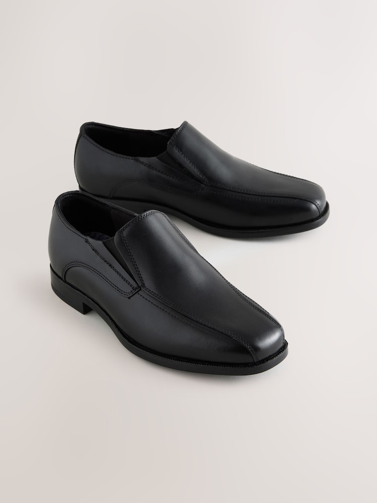 Negro - Zapatos escolares estilo mocasín de cuero negro - Imagen 1 de 5 Negro - Zapatos escolares estilo mocasín de cuero negro - Imagen 1 de 5