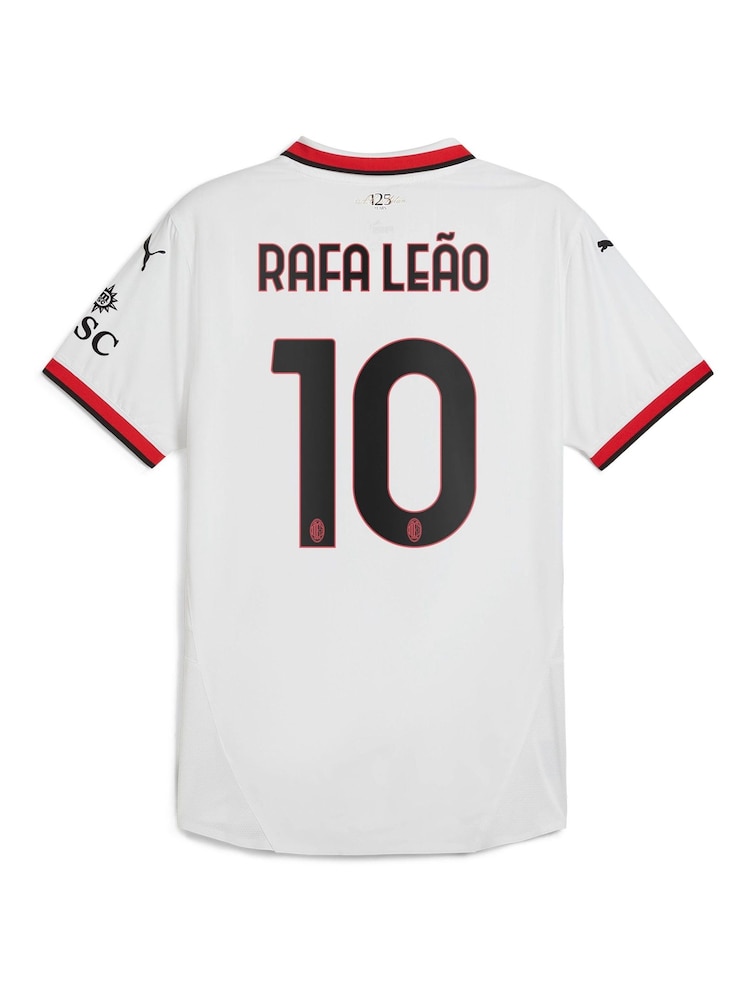 Puma White AC Milan Authentic Away Shirt 2024-25 Rafa Leao 10 - Image 3 of 3 Puma White AC Milan Authentic Away Shirt 2024-25 Rafa Leao 10 - Image 3 of 3