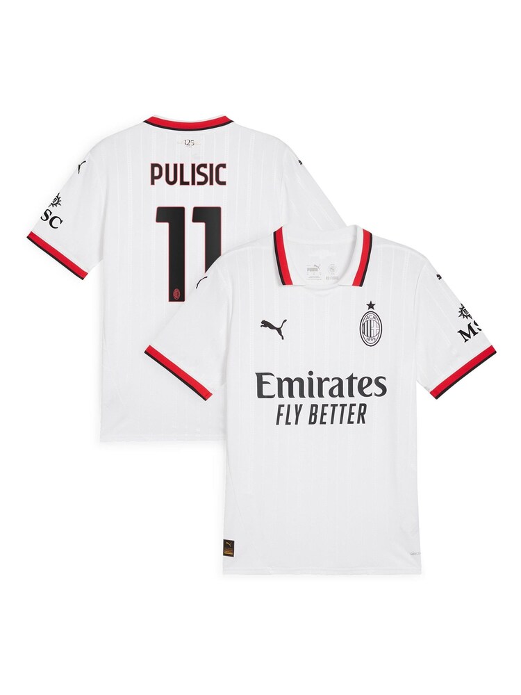 Puma White AC Milan Away Shirt 2024-25 Pulisic 11 - Image 1 of 3