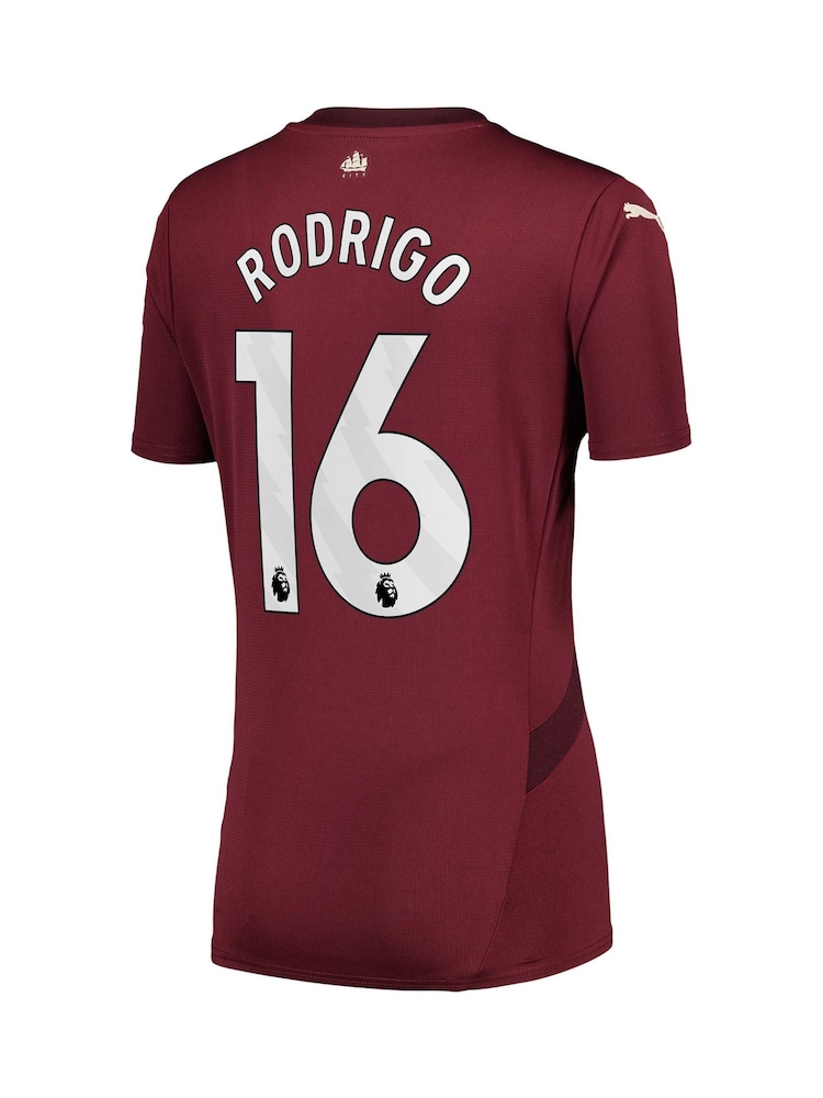 Puma Red Womens Manchester City Third Shirt 2024-25 Rodrigo 16 - Image 3 of 3