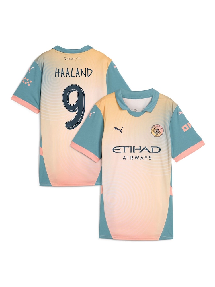 Puma Pink Womens Manchester City Fourth Shirt 2024-25 Haaland 9 - Image 1 of 3
