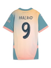 Puma Pink Womens Manchester City Fourth Shirt 2024-25 Haaland 9 - Image 3 of 3