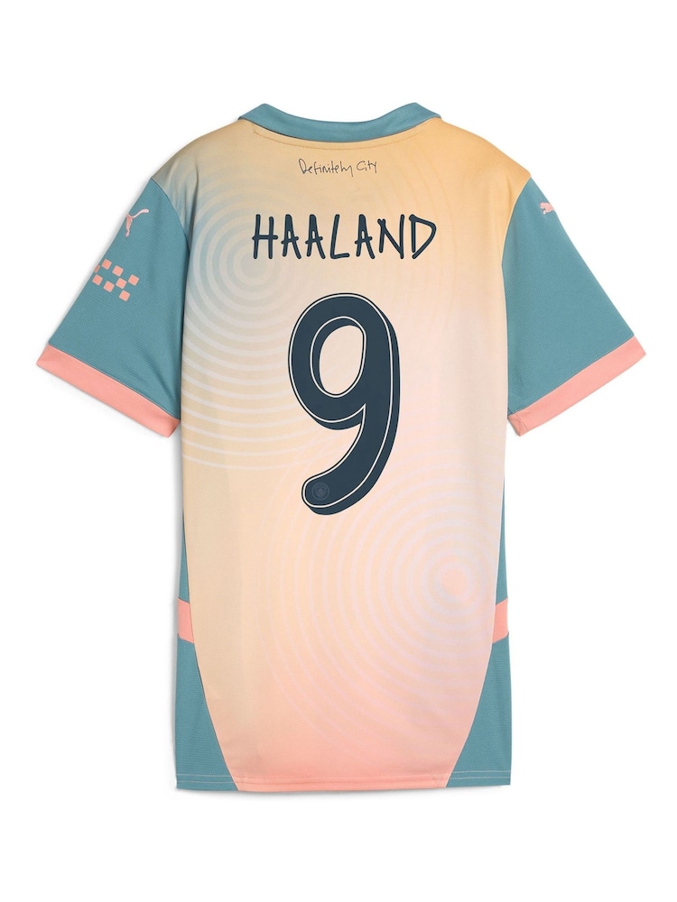Puma Pink Womens Manchester City Fourth Shirt 2024-25 Haaland 9 - Image 3 of 3